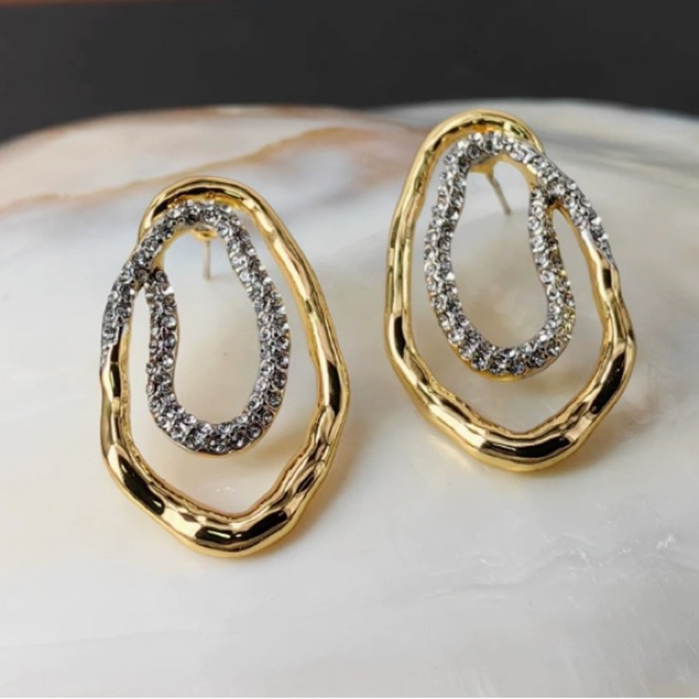 Elegant Gold and Silver Loop Earrings
